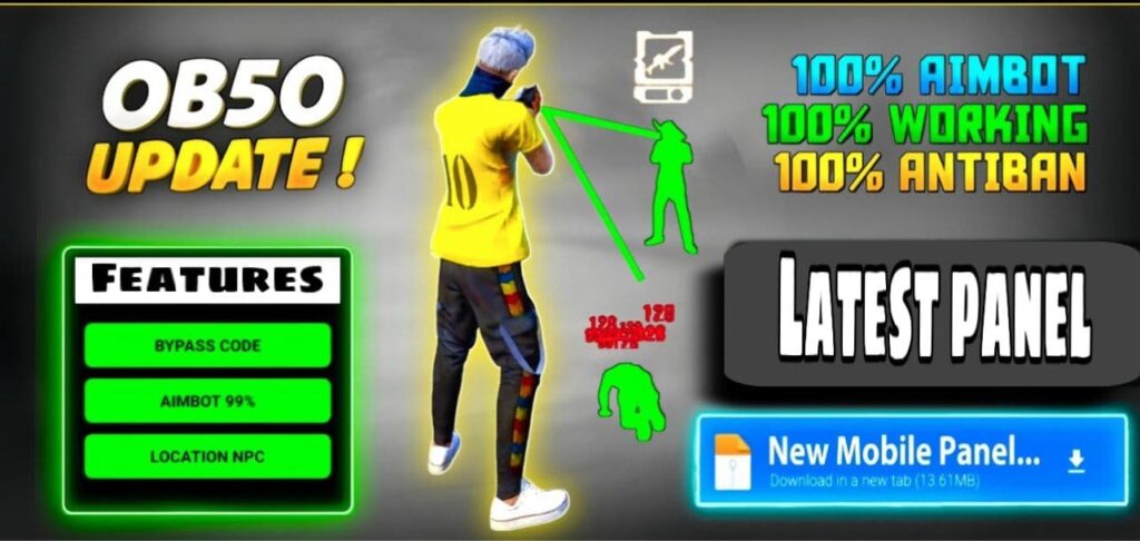 this image shows features of OP50 Panel APK Free Fire Download Latest V67.50.00 For Free