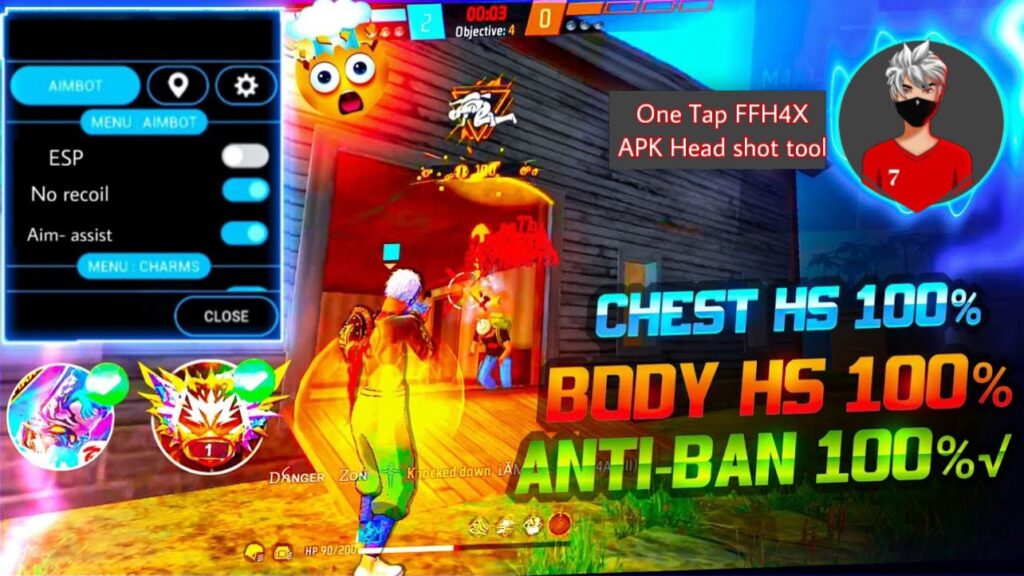 one tap FFH4X APK headshot tool